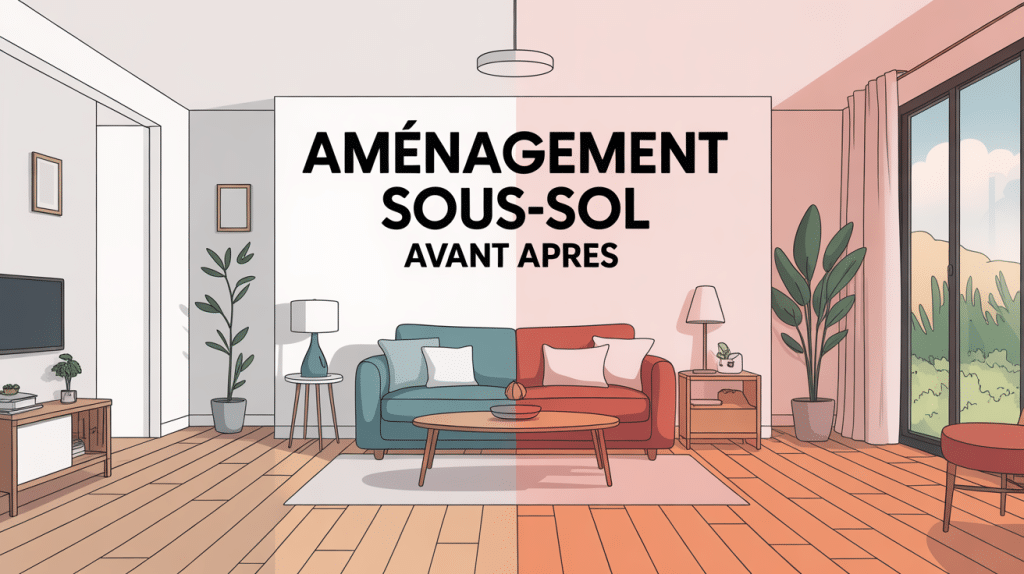 amenagement sous sol avant apres visuel modern lumineux