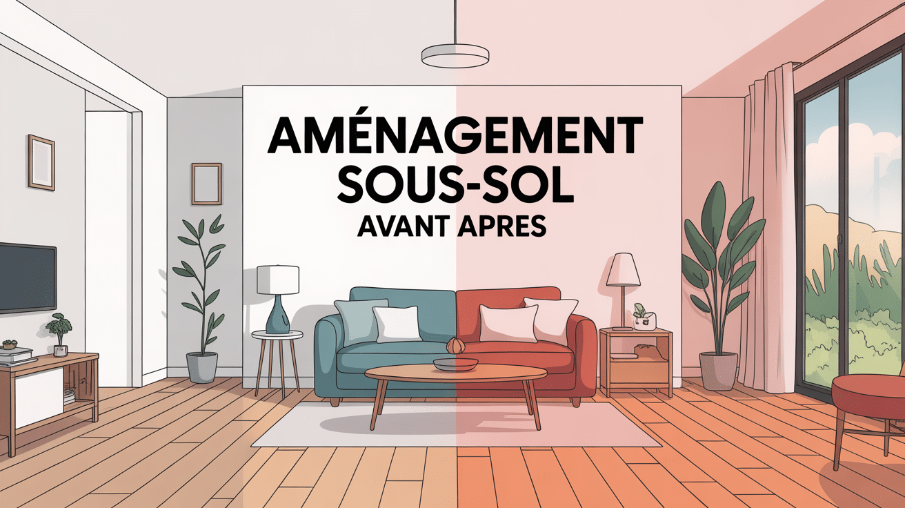 amenagement sous sol avant apres visuel modern lumineux