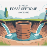 ancienne fosse septique schema vu en coupe simplifiée