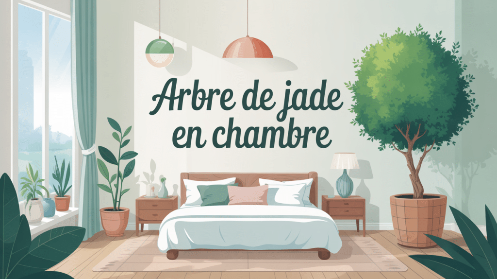 arbre de jade dans une chambre près d'une fenêtre, ambiance harmonieuse
