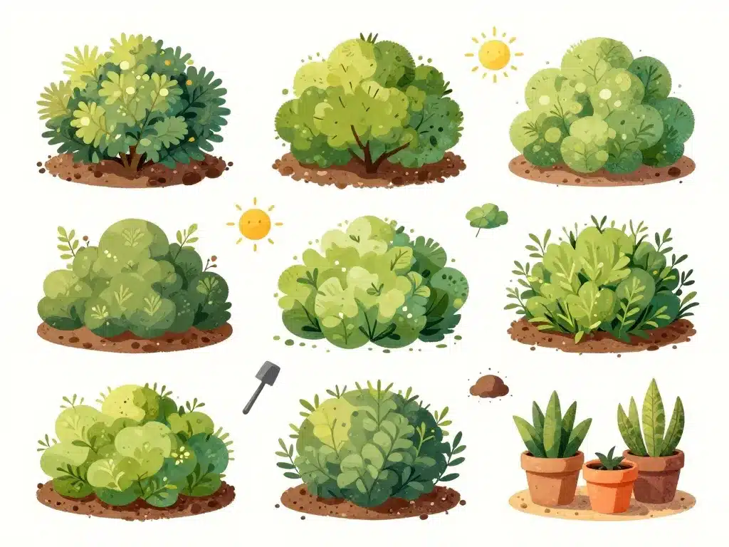 Différents arbustes boule adaptés jardin