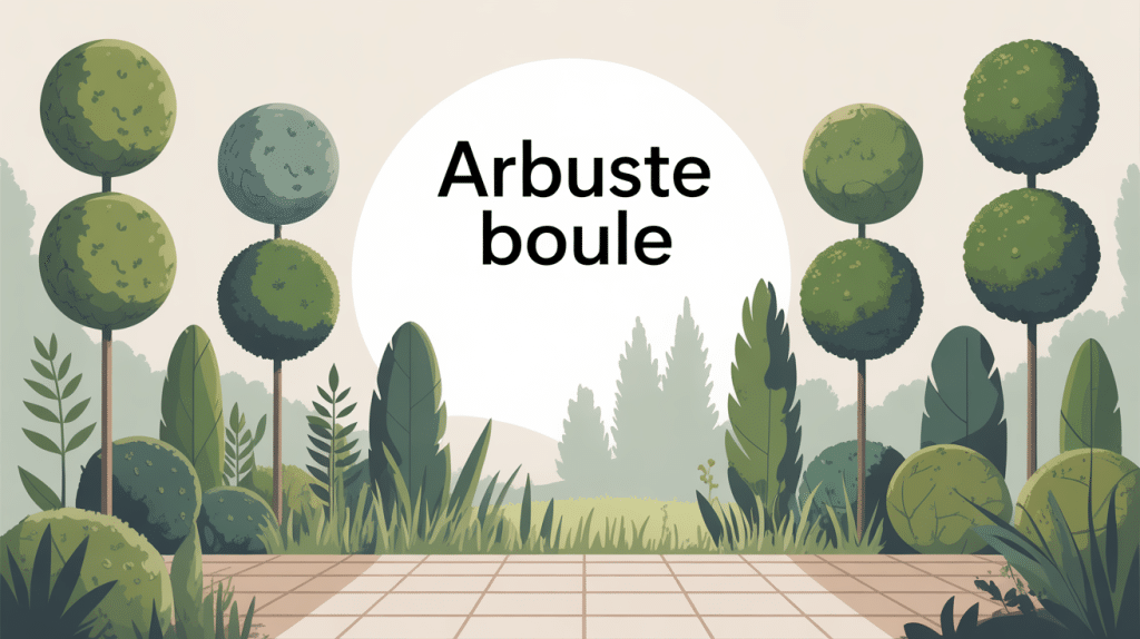 Arbuste boule illustration jardin structuré