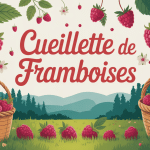 cueillette framboise en famille champs été