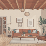 eclairage plafond poutre apparente illustration harmonie lumineuse