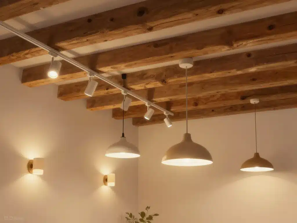 eclairage plafond poutre apparente différents luminaires adaptés