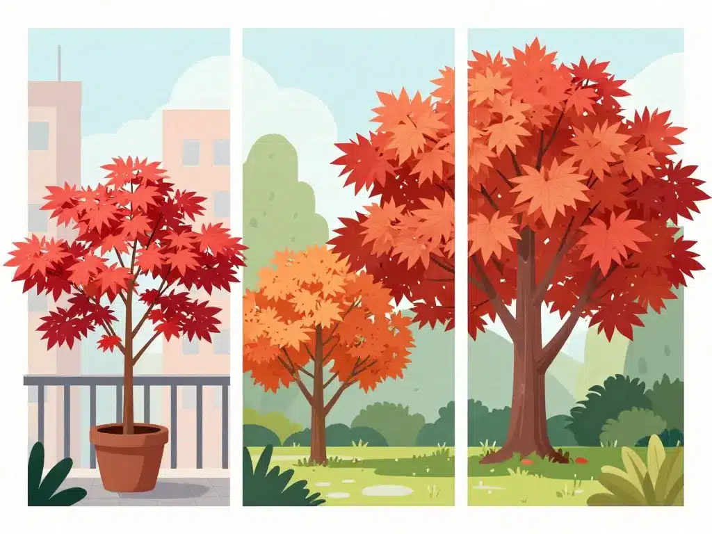 erables rouges japon types cultivars en jardin