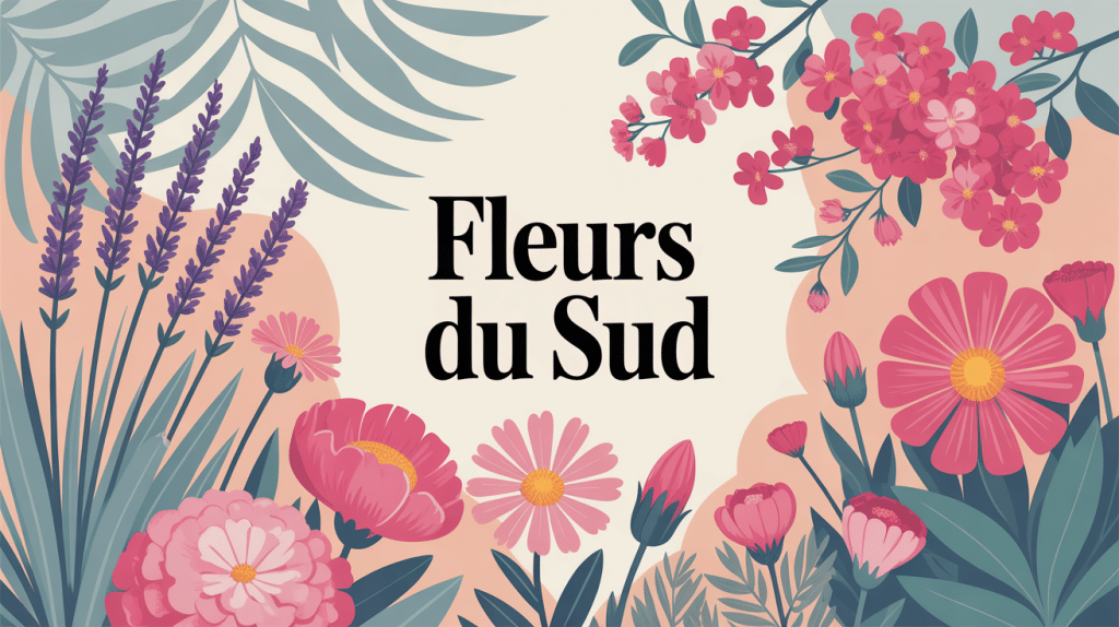 illustration jardin méditerranéen fleur sud