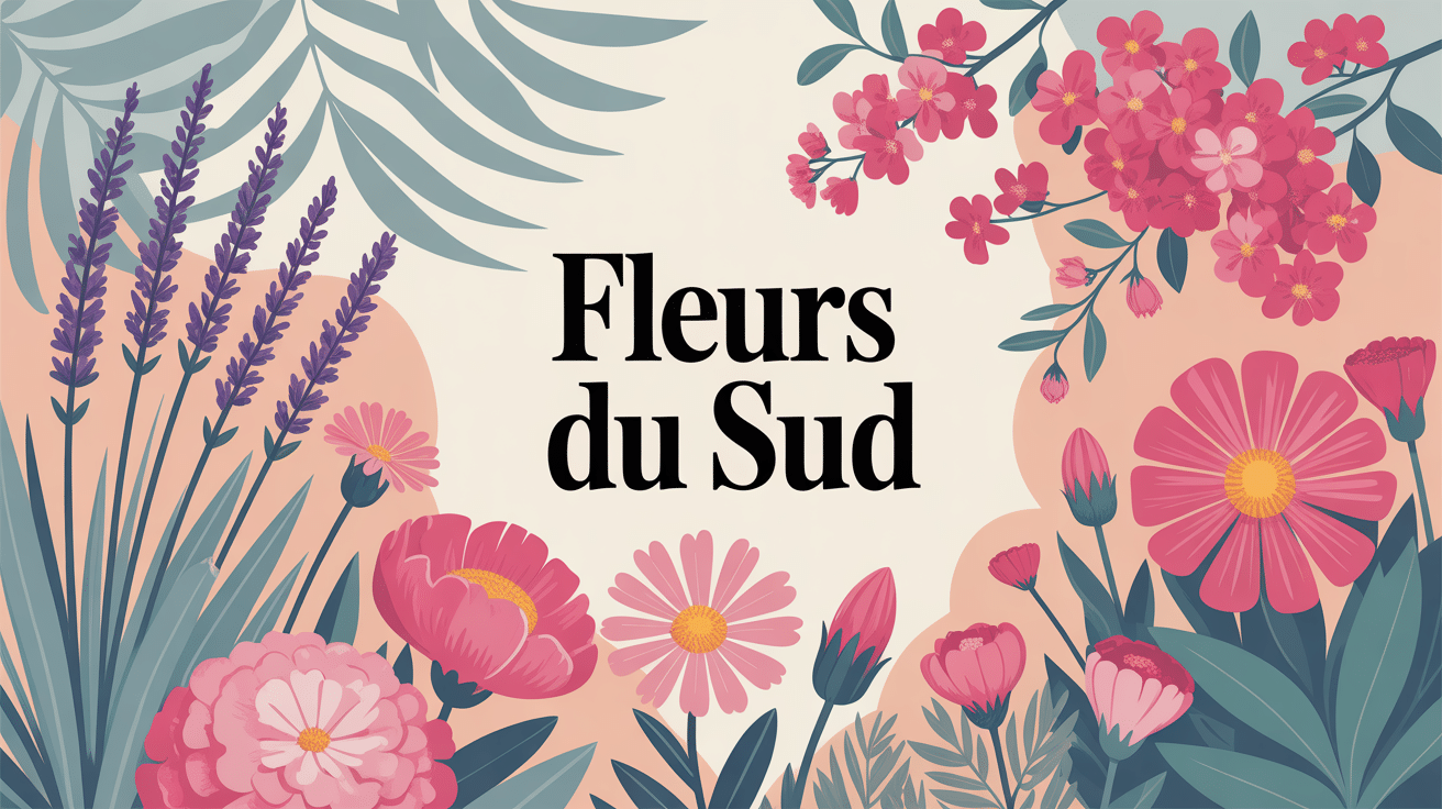 illustration jardin méditerranéen fleur sud