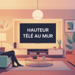 illustration hauteur tele au mur salon contemporain