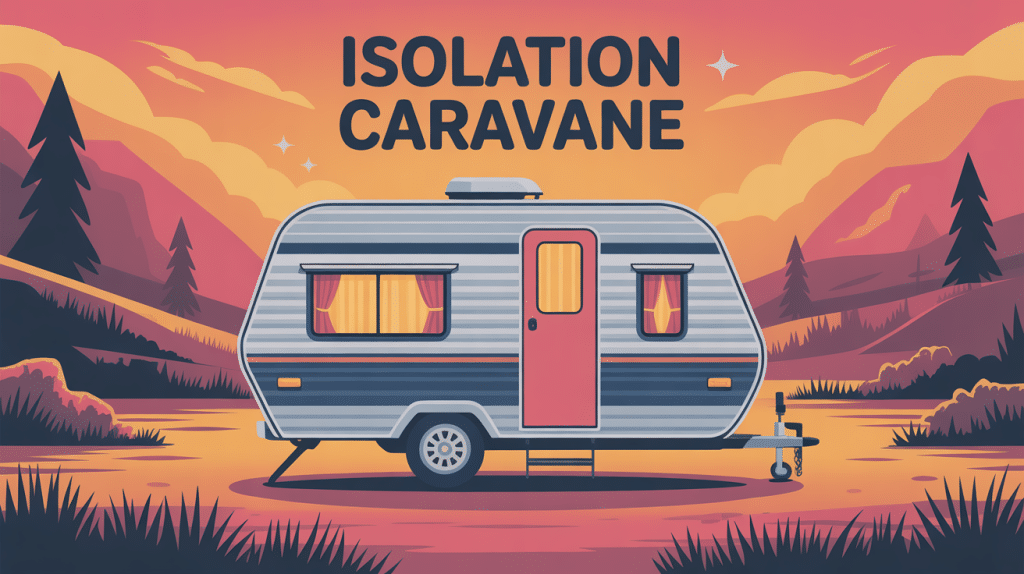 Illustration isolation caravane en coupe