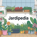 Scène illustrée Jardipedia jardinage, potager, balcon et outils