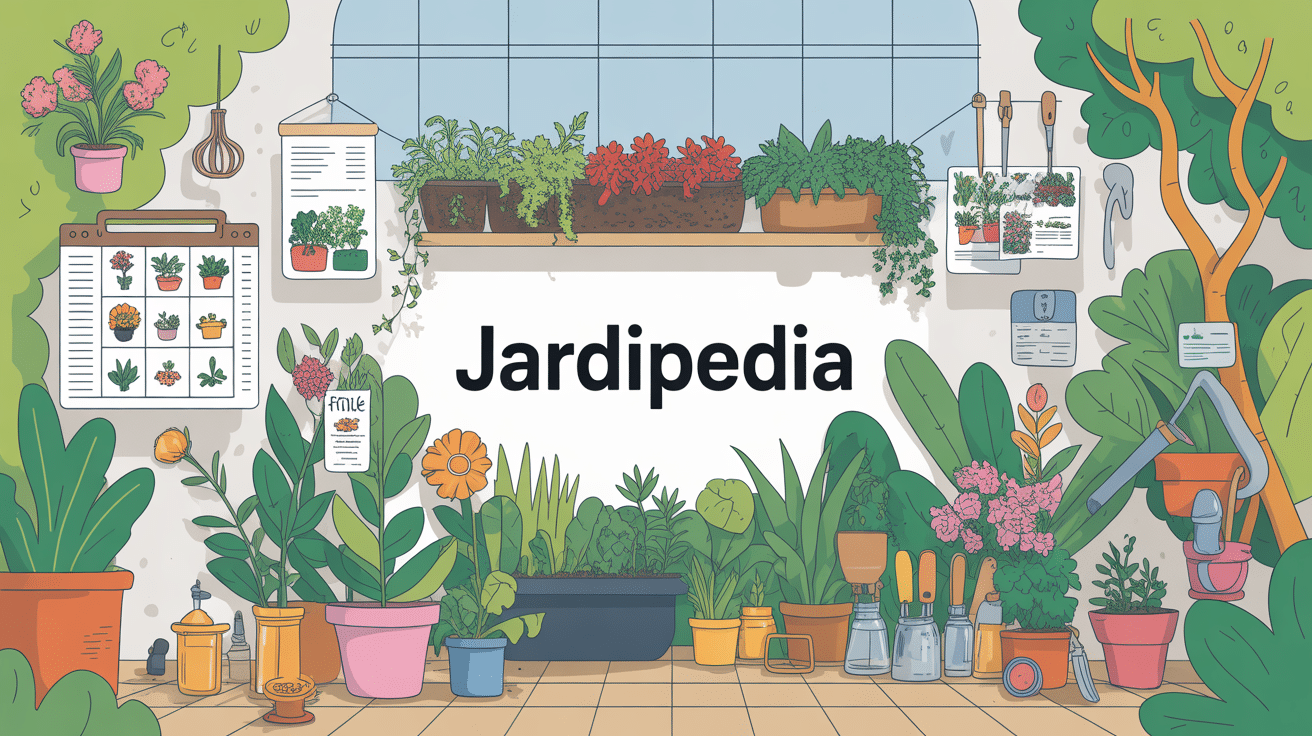 Scène illustrée Jardipedia jardinage, potager, balcon et outils