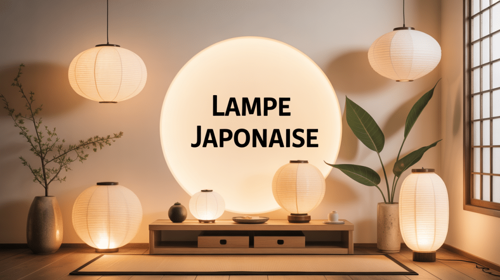 Lampe japonaise dans déco zen et naturelle