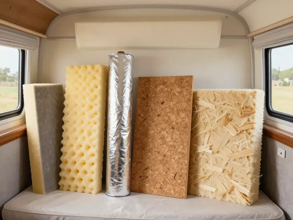 Scène matériaux isolation caravane