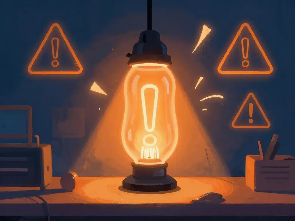 risques néon qui clignote environnement