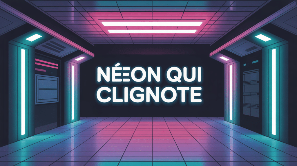 néon qui clignote avertissement sécuritaire