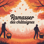 où ramasser des châtaignes autour de moi illustration automne forestière