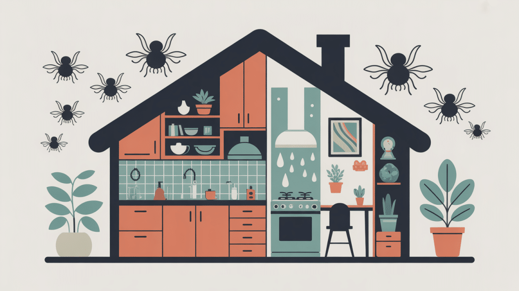 illustration petite mouche d'humidité pièces maison