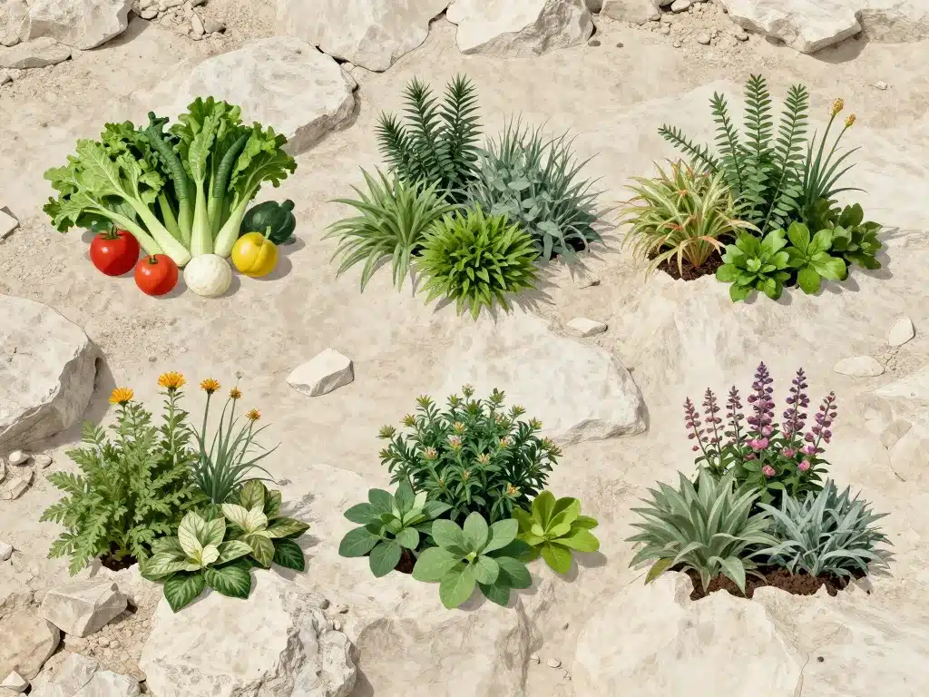 groupes de plantes thrive sur sol calcaire