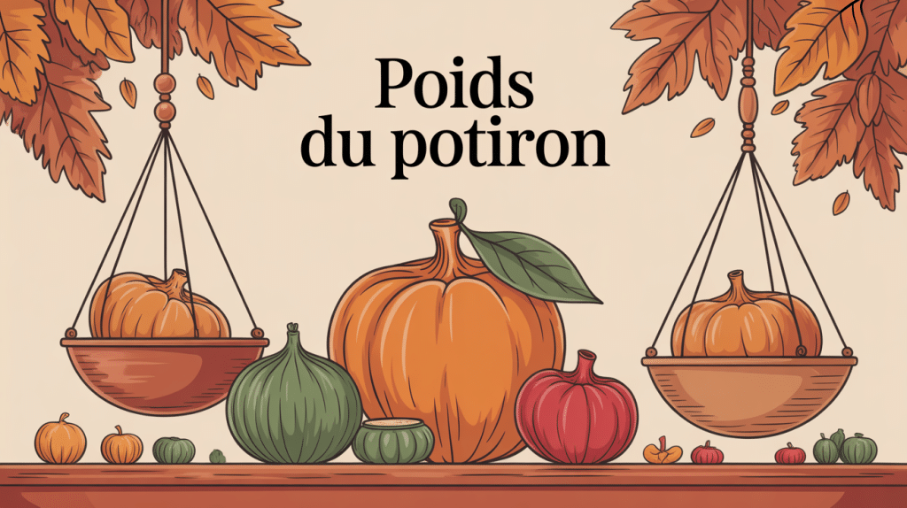 poid potiron différents tailles sur balance automne