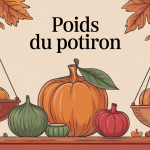 poid potiron différents tailles sur balance automne