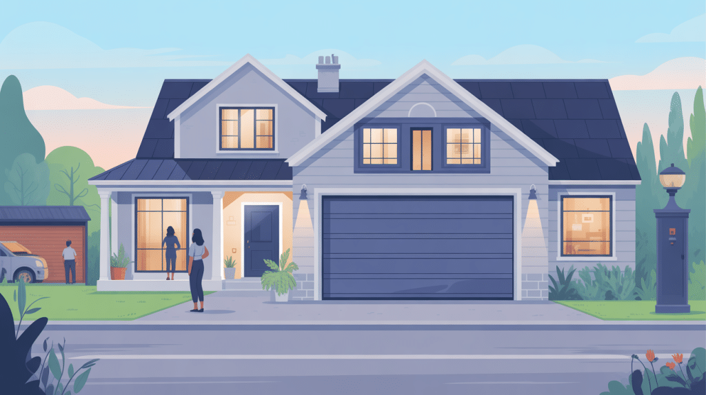 Illustration d'installation prix de porte de garage sectionnelle moderne