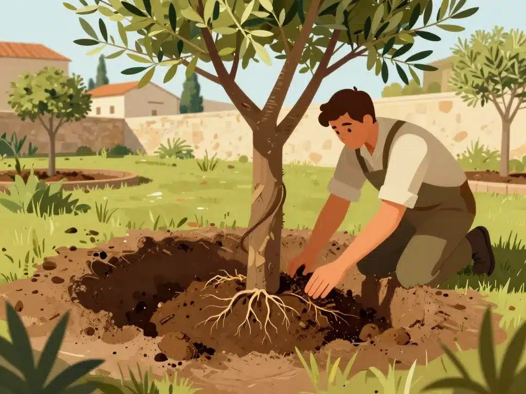 racine olivier jardinage plantation racines