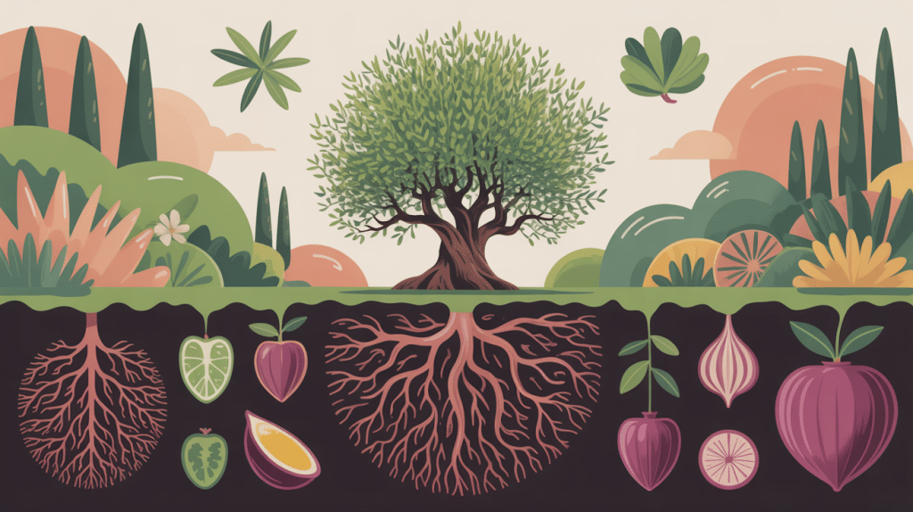 racine olivier système racinaire arbre méditerranéen