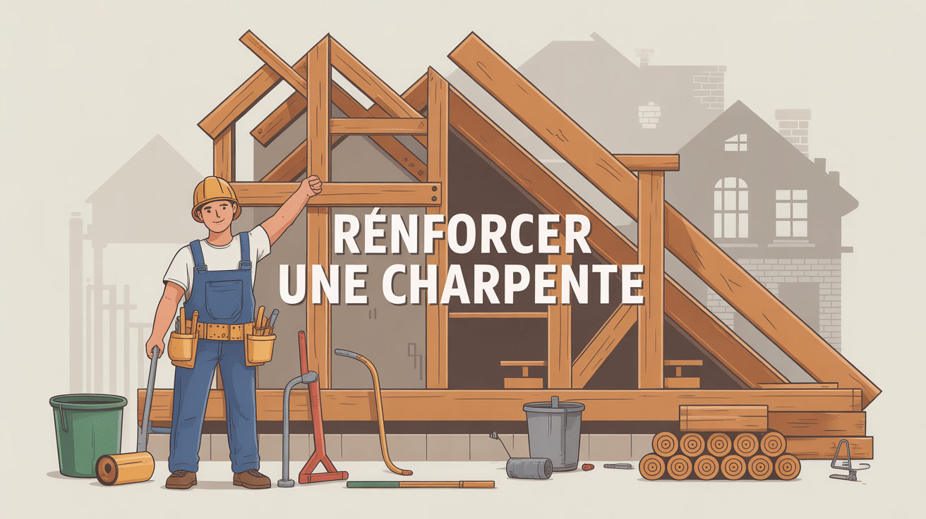 Illustration centrale pour renforcer une charpente dans une maison
