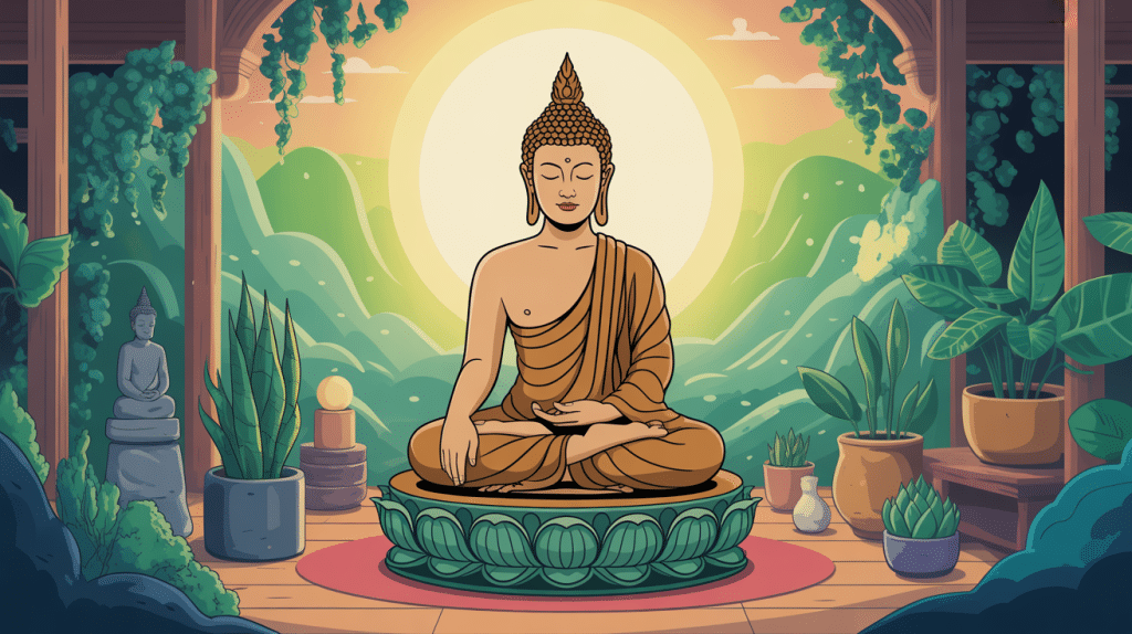 statue bouddha dans intérieur zen apaisant