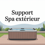 Vue stylisée sur quoi poser un spa extérieur dans un jardin moderne