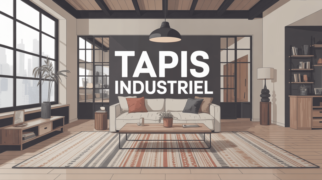 tapis pour style industriel illustration loft moderne béton métal bois