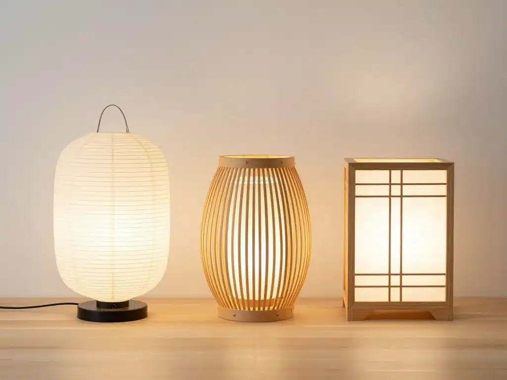 Différents modèles lampe japonaise matériaux et styles