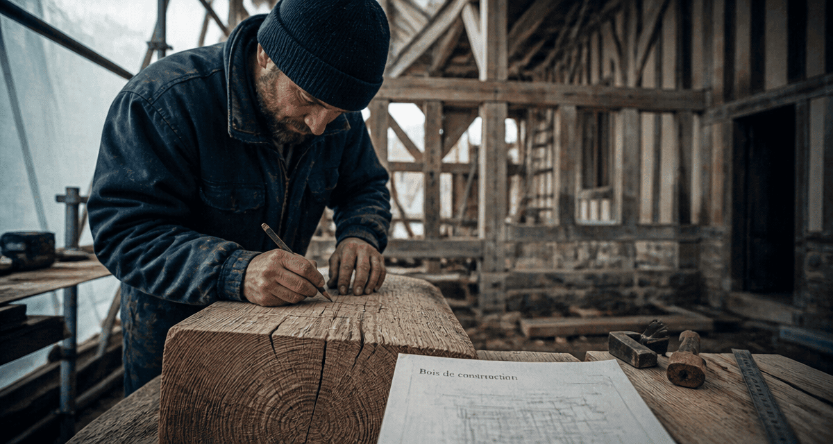 achat bois pour colombage charpentier chantier