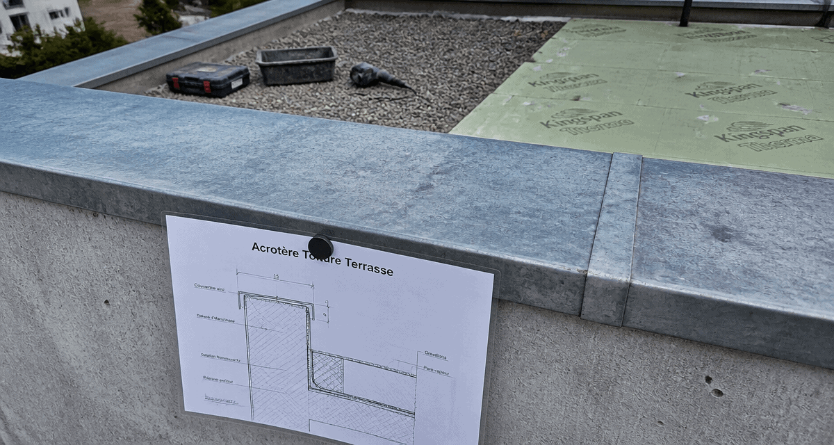 acrotère toiture terrasse béton couvertine zinc
