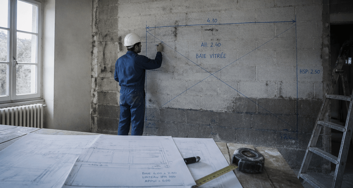 agrandir fenetre maçon trace baie vitrée mur salon