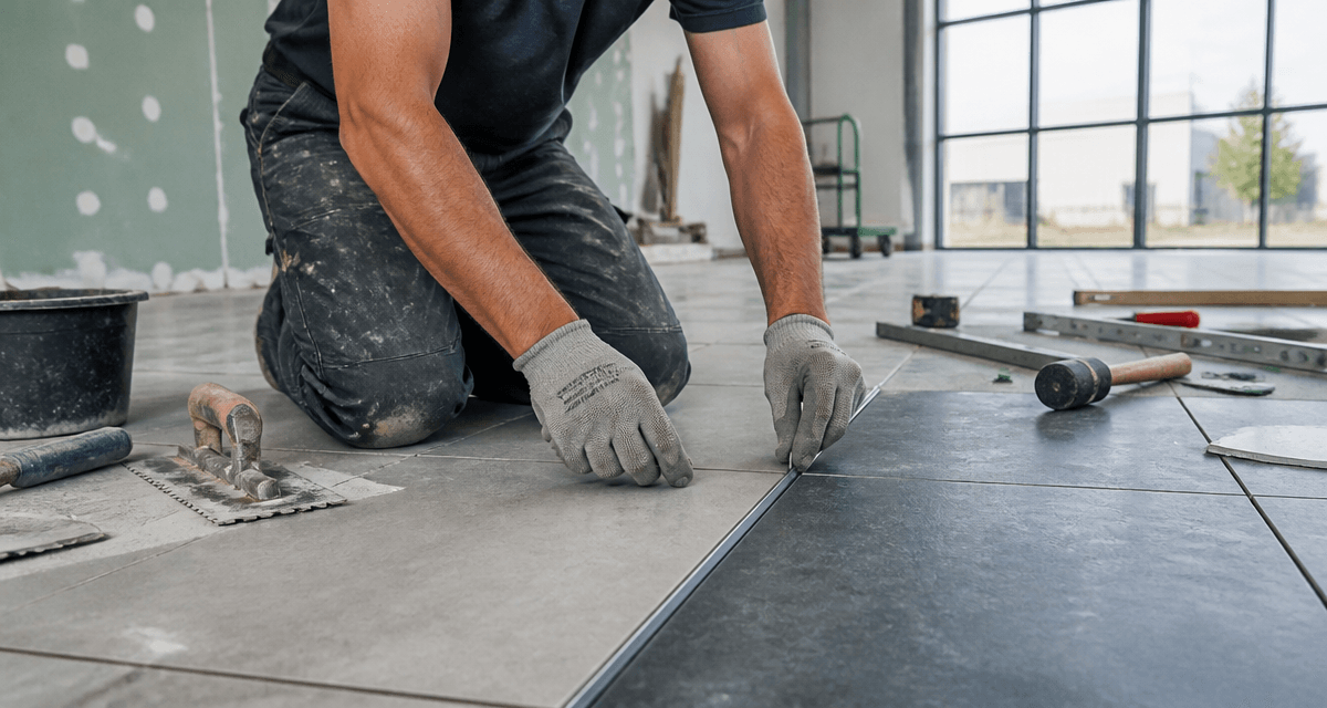 Carrelage joint de fractionnement posé par carreleur
