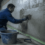 cuvelage mur sous-sol ouvrier enduit