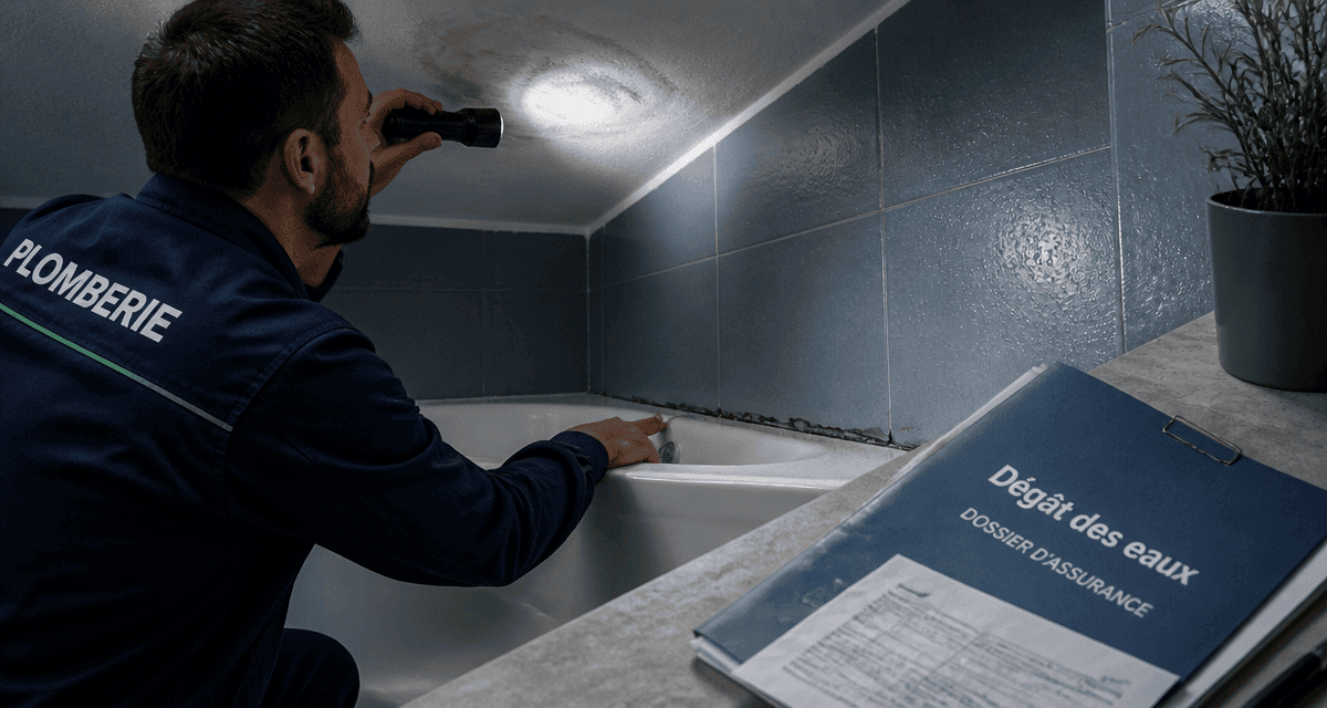 dégât des eaux joint défectueux assurance baignoire plafond