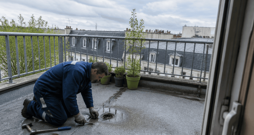étanchéité terrasse privative copropriété ouvrier inspection