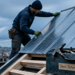 prix d un toit en zinc couvreur sur chantier