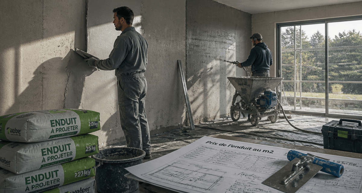 prix enduit m2 application enduit chantier