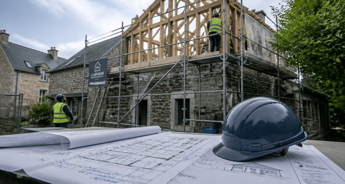prix surélévation maison 40m2 chantier en cours