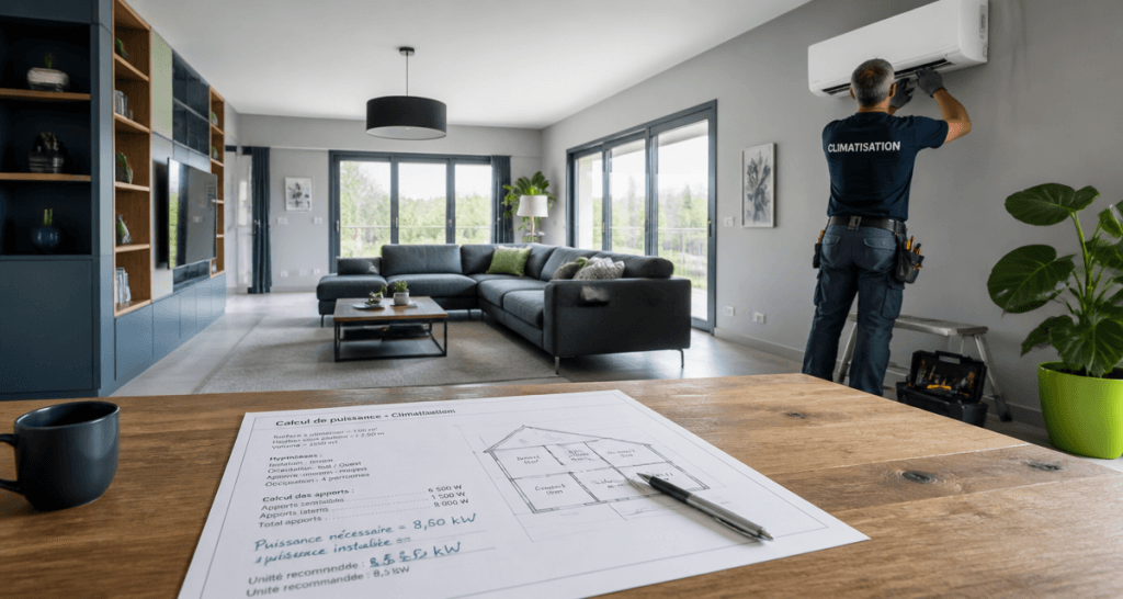 quelle puissance de clim pour 100m2 installateur ajuste unité