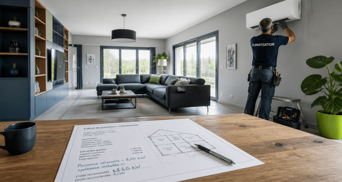 quelle puissance de clim pour 100m2 installateur ajuste unité