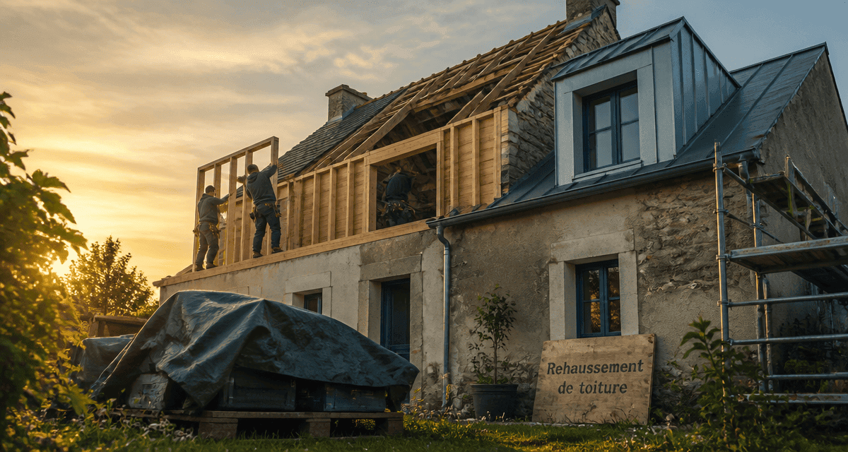 Rehausser toiture ossature bois artisans