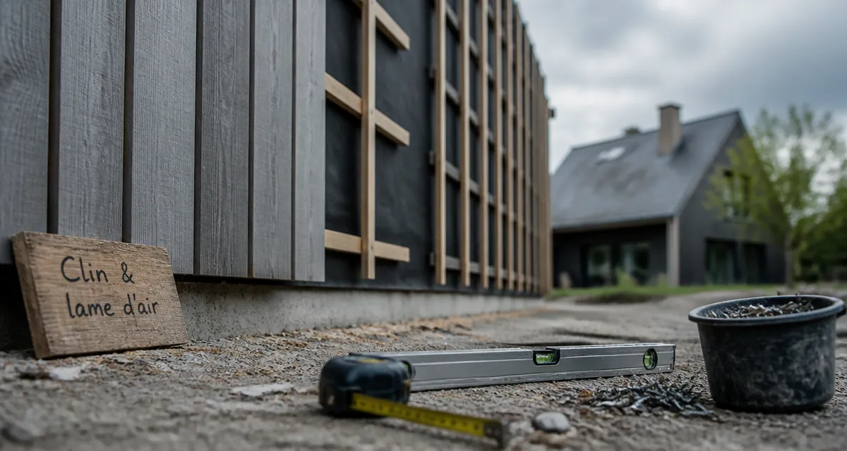 Bardage clin avec lame d’air et ossature sur façade bois