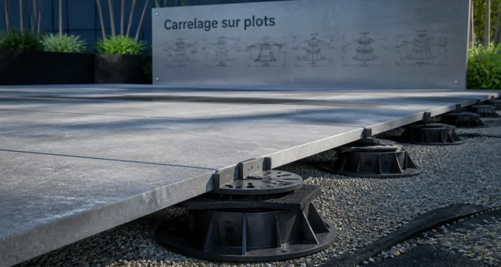 Carrelage sur plot inconvenients : terrasse durable sur plots ronds