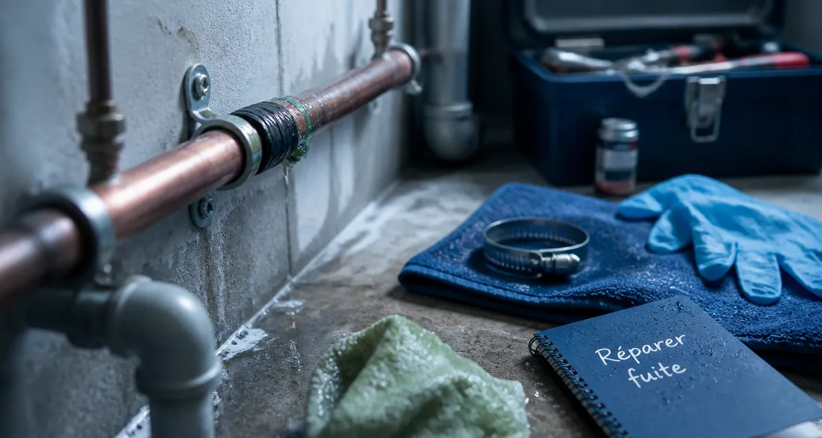 Colmater une fuite d eau sous pression : tuyau cuivre et ruban auto-amalgamant