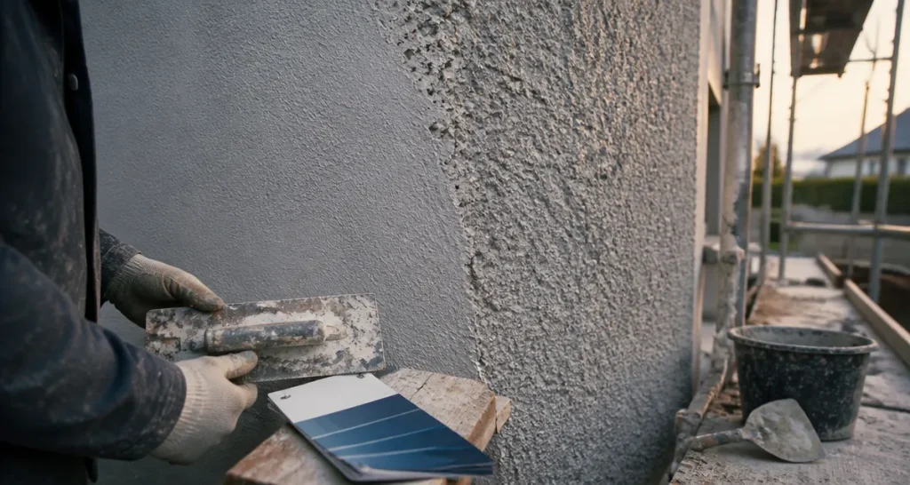 Crépi ou enduit extérieur : finitions de façade sur chantier